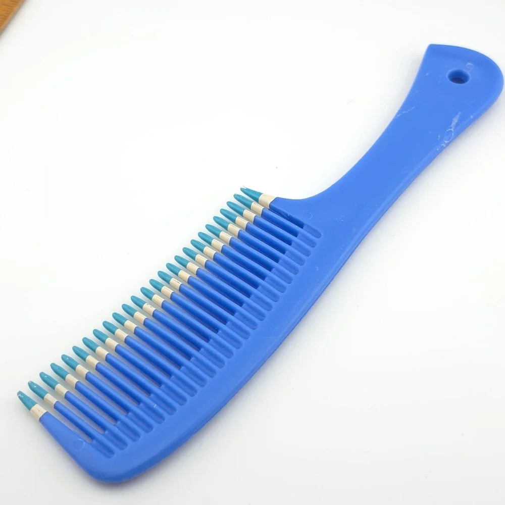 VTG‎ Unbreakable Volume Comb Twice Dipped Wide Tooth 80-90s Blue USA made